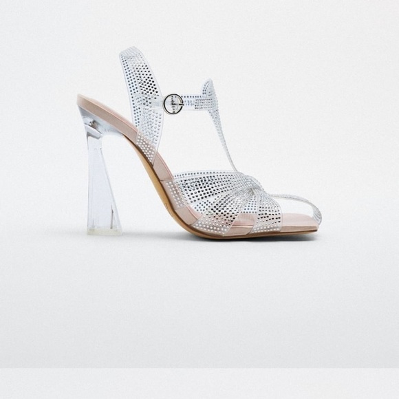 Zara VINYL HEELED CAGE TRANSPARENT SANDALS SZ US 10 EU 41 - Picture 3 of 12